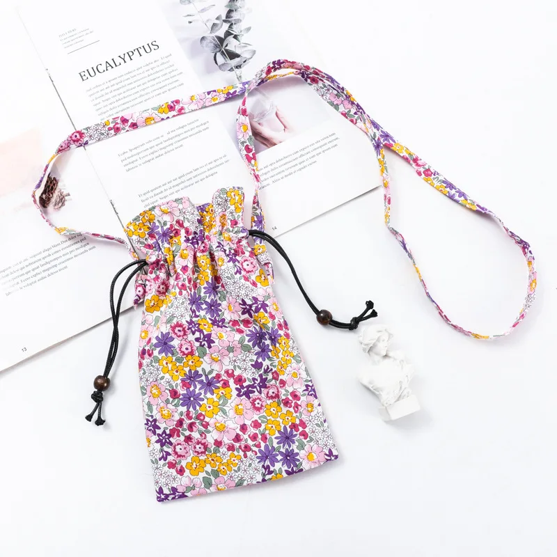 Women‘s Handbag Cotton Floral Pattern Printing Crossbody Shoulder Bag Female Small Phone Purse Ladies Money Pouch 2024 For Girls