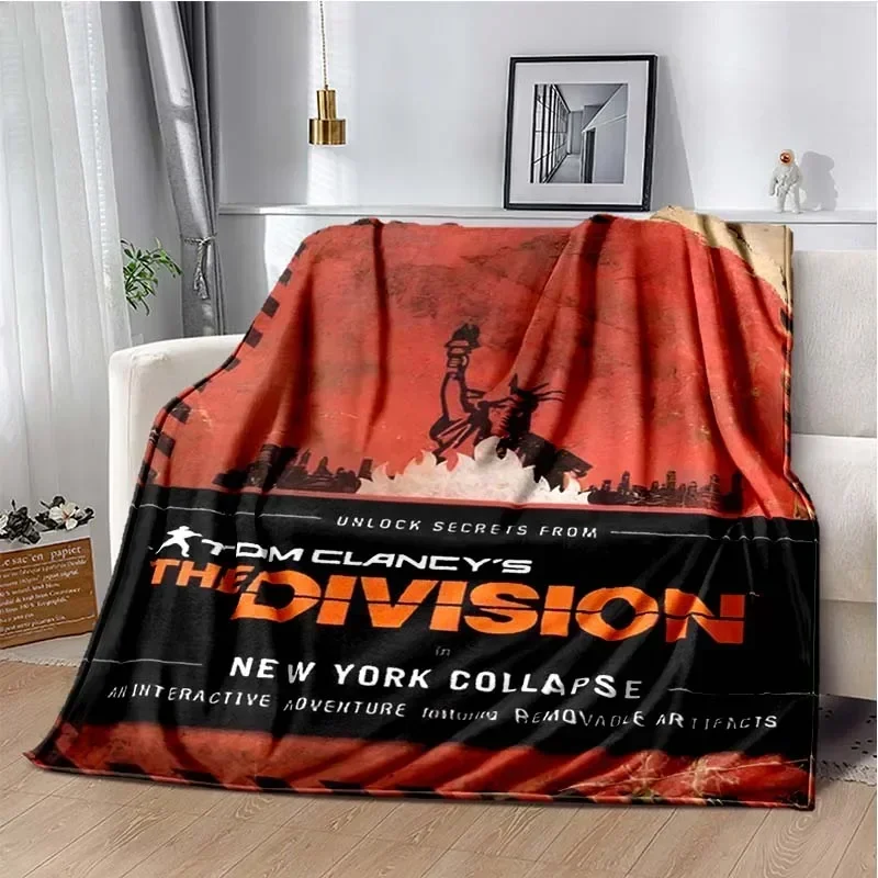 3D The Division 2 Flannel Blanket Gamers Soft Warm Plush Throw Blanket for Bedroom Living Room Sofa Bed Picnic Blanket Boys Gift
