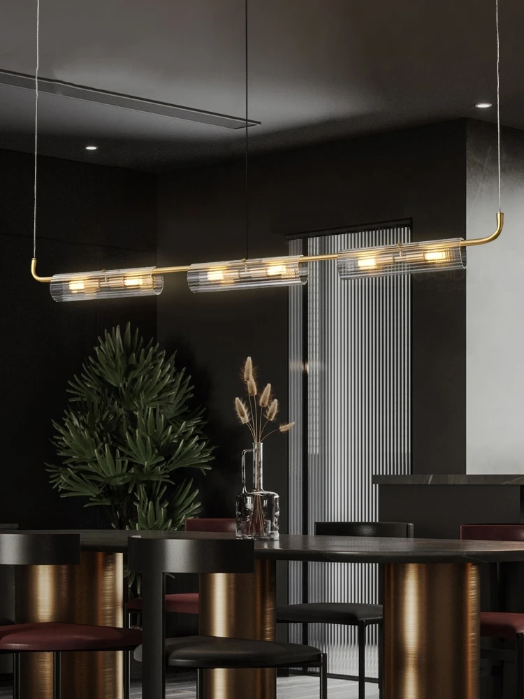 التصميم الإبداعي للثريا في الحديثة جميع النحاس مطعم غرفة المعيشة بار متجر شريط تجاري الزجاج Led مصباح