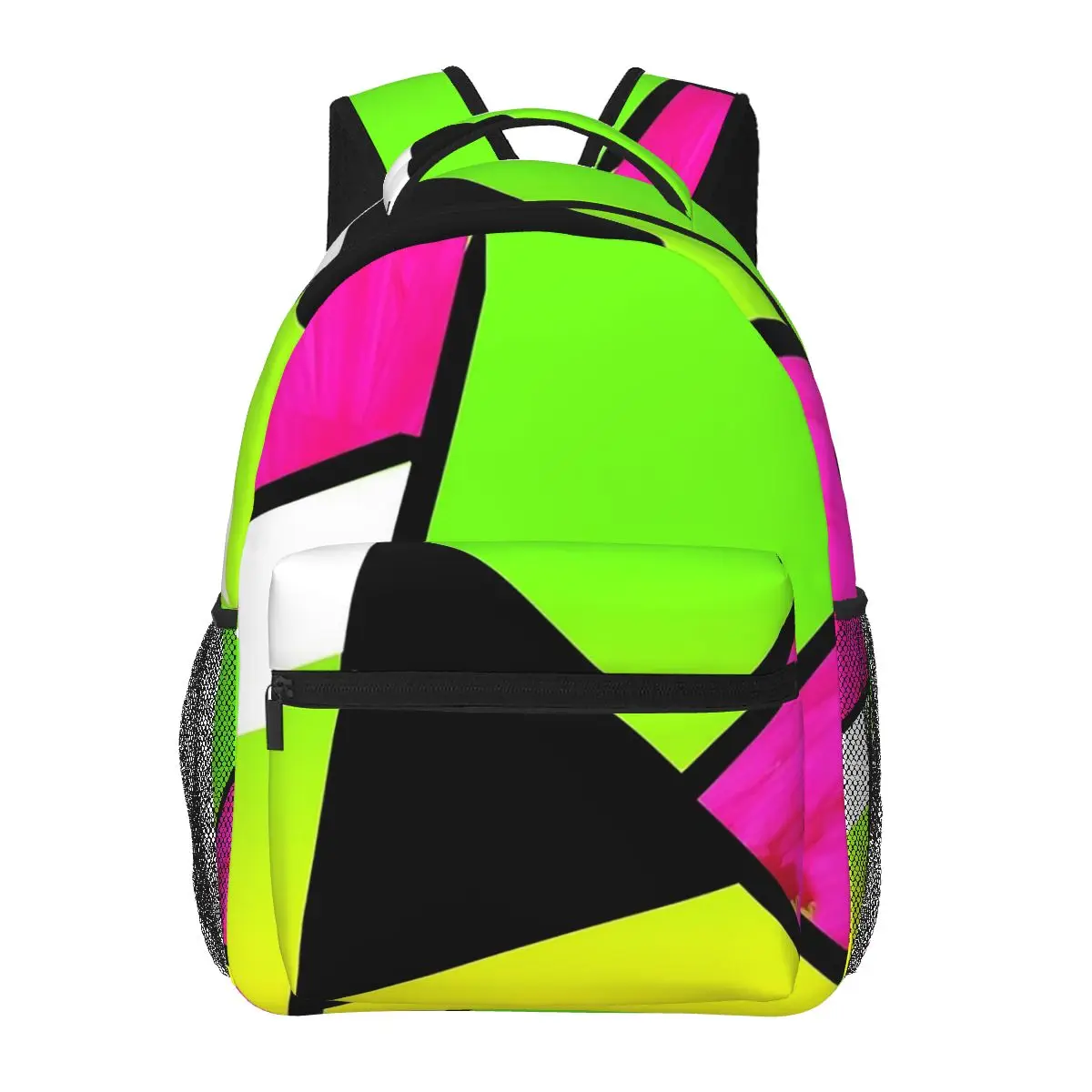 

Neon Color Blocking Backpacks Boys Girls Bookbag Children School Bags Cartoon Travel Rucksack Shoulder Bag Large Capacity