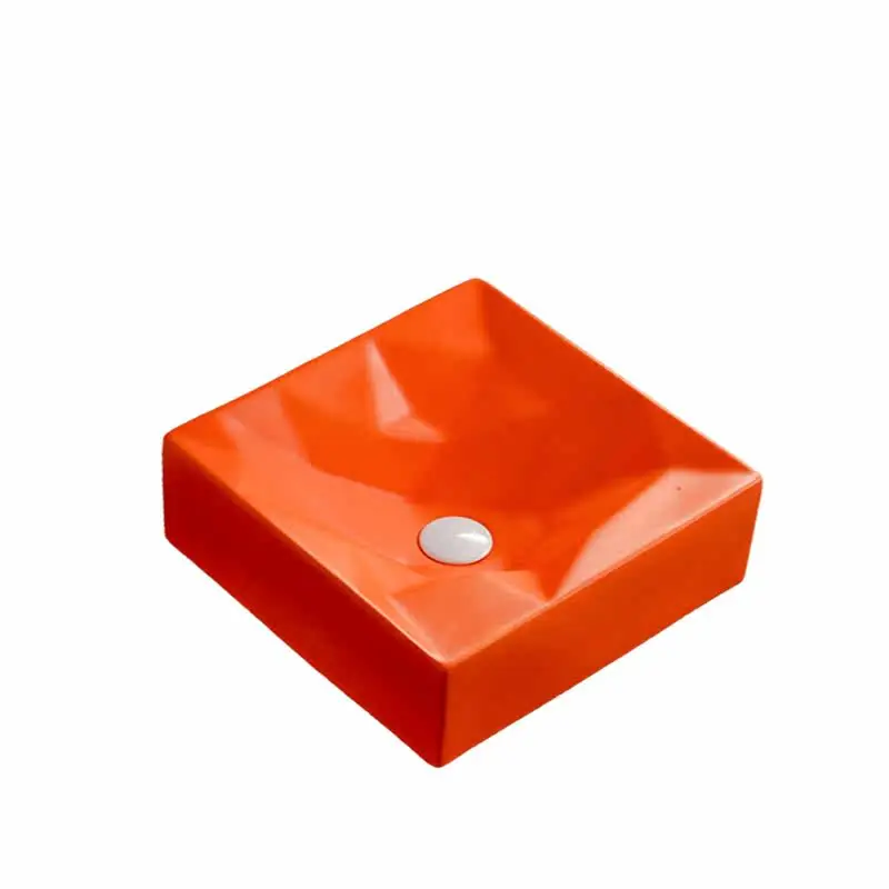 Creative square platform basin high-end ceramic face wash art basin hotel apartment hand wash tray