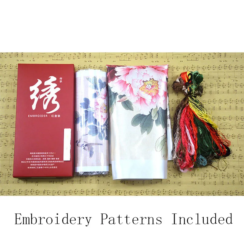 Suzhou Embroidery DIY Kit for Beginners Magnolia Flowers and Plants Pattern, Handmade Cross Stitch Starter Set for Home Decor