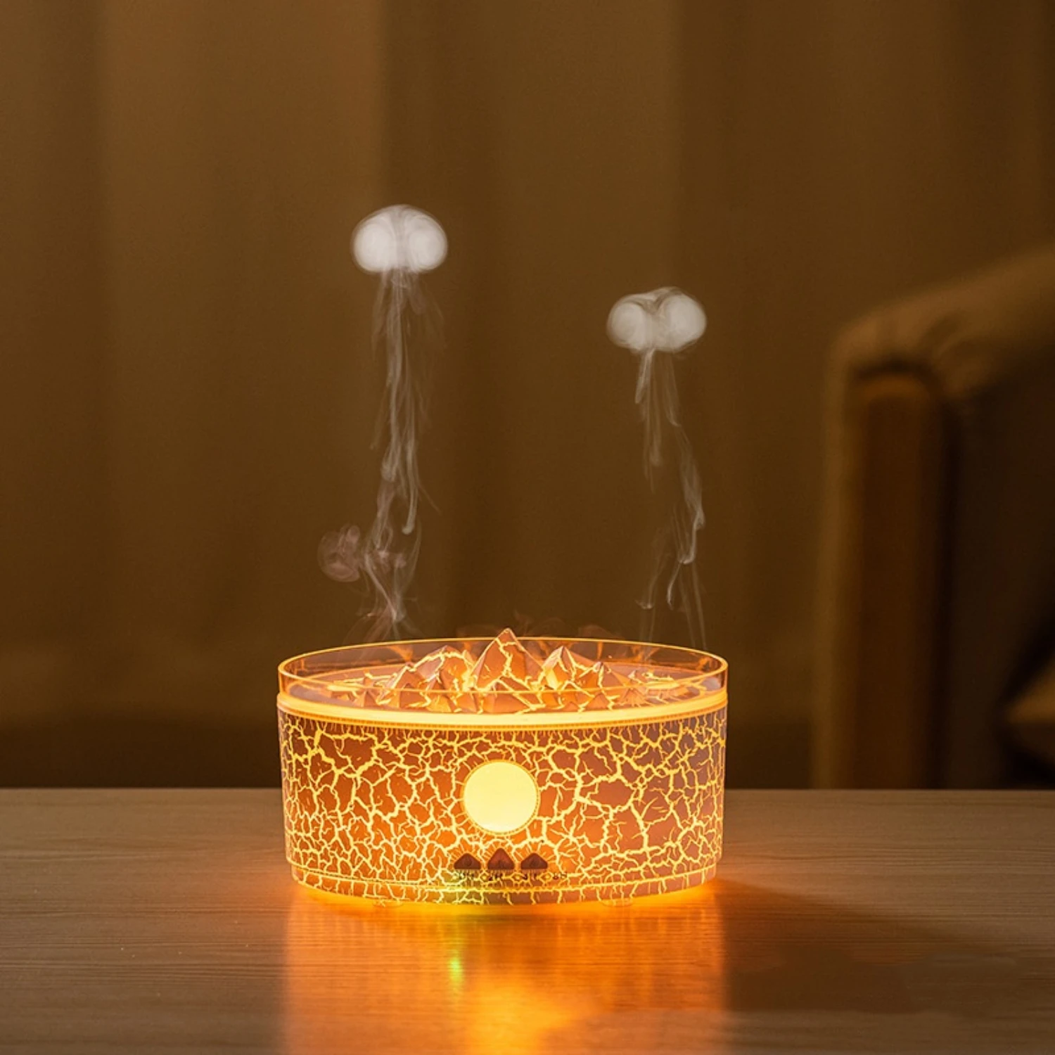 Zen Raindrops Rain Clouds Essential Oil Diffuser - Ultrasonic Desktop Sprayer with 3 Calming Colors Lamp for Relaxing Atmosphere