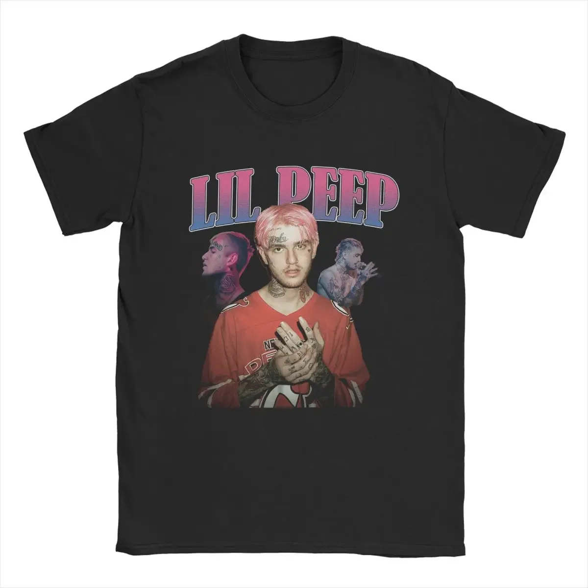 Lil Peep Men\'s T Shirt Vintage Tees Short Sleeve Crew Neck T-Shirt Pure Cotton Unique Clothing