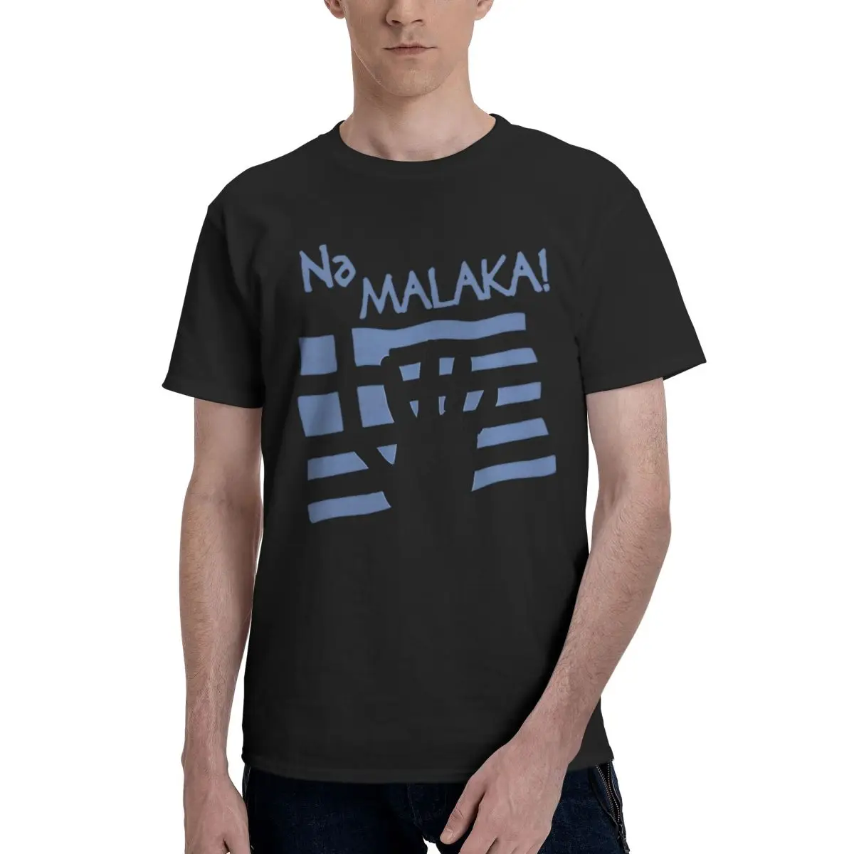 

Na Malaka Funny Greek Flag 100% Cotton Casual Breathable Confortable Top Short Sleeve T-Shirt Graphic Tee