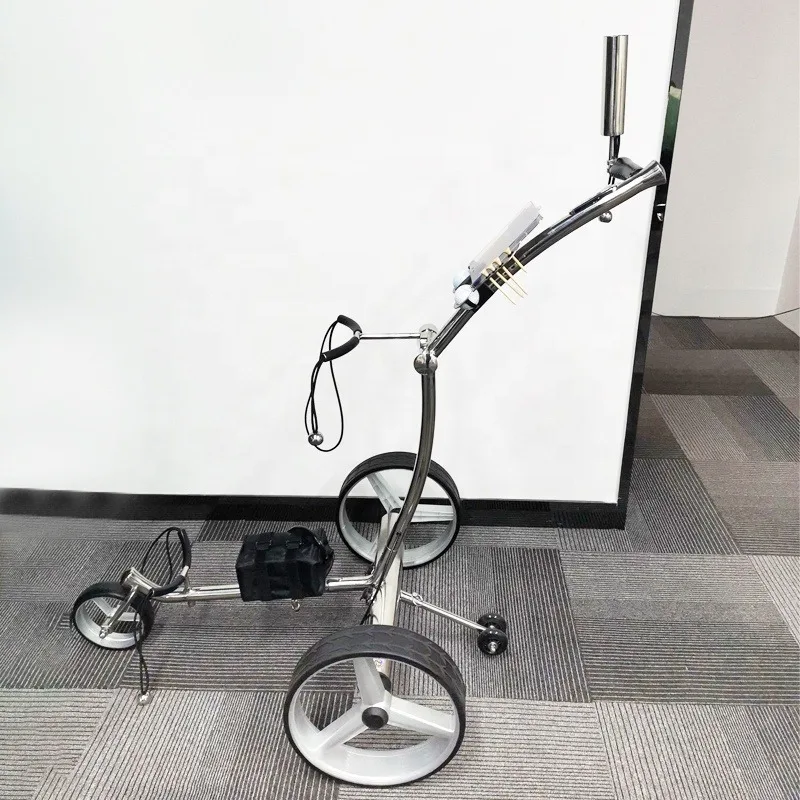 

Golf Cart Electric Trolley Remote Control Three Wheeled Push Bag Cart Modern Design for Golfers