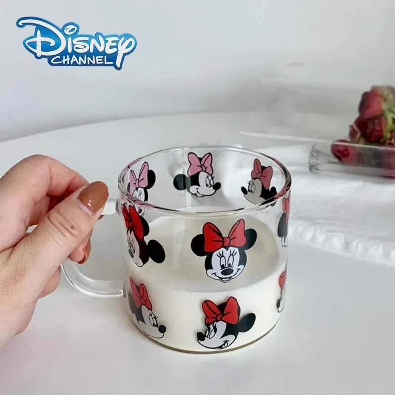Disney Mickey Mouse Glass Coffee Cup  Cute Ins Korean Style High Borosilicate Heat-Resistant Mug for Milk Tea Office - view 4