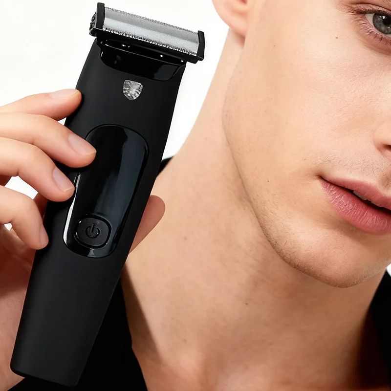Single-blade electric beard trimmer with LED light, adjustable facial and body trimmer, edge spherical hair trimmer