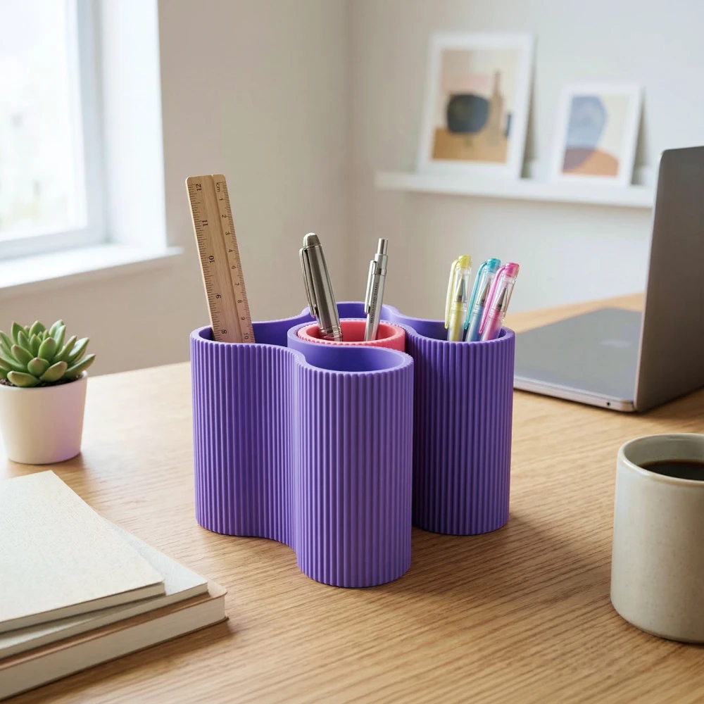 4-slot-ribbed-multi-compartment-desk-pen-holder-compact-wave-shape-stationery-organizer-multifunctional-makeup-brush-storage