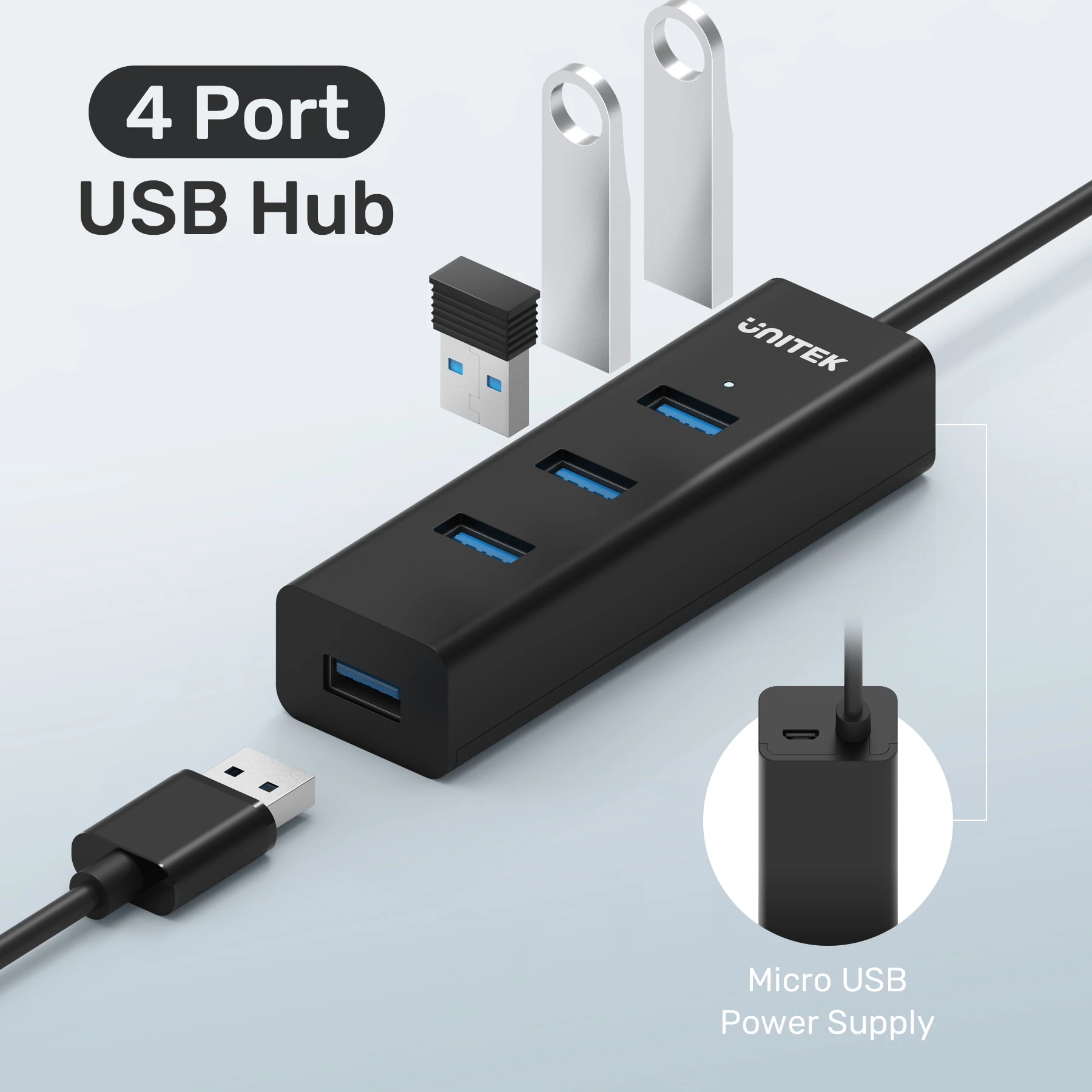 Unitek Multi USB HUB Extender 4 Ports USB3.0 Splitter Adapter OTG Docking Station for PC Laptop Mouse Keyboard usb Dlash Disk