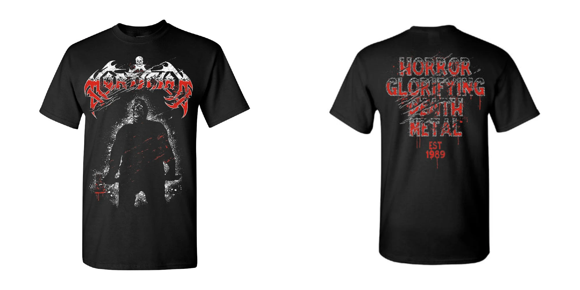 Mortician Slasher Horror Print Baumwoll-T-Shirt US Death Metal Band Unisex Kurzarm-T-Shirt