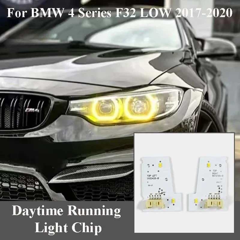 For 2018-2020 BMW M3 M4 F32 F33 F36 2019 Yellow Angel Eyes DRL Boards Refit LED Headlights Modules Daytime Running Lights Chip