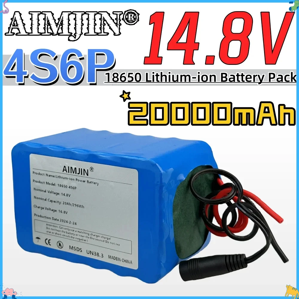 🔥 100% Original 🔥 14.8V 4S6P with BMS New 20Ah 18650 Li-iom Battery Pack Night Fishing Lamp Heater Miner's Amplifier Batteries