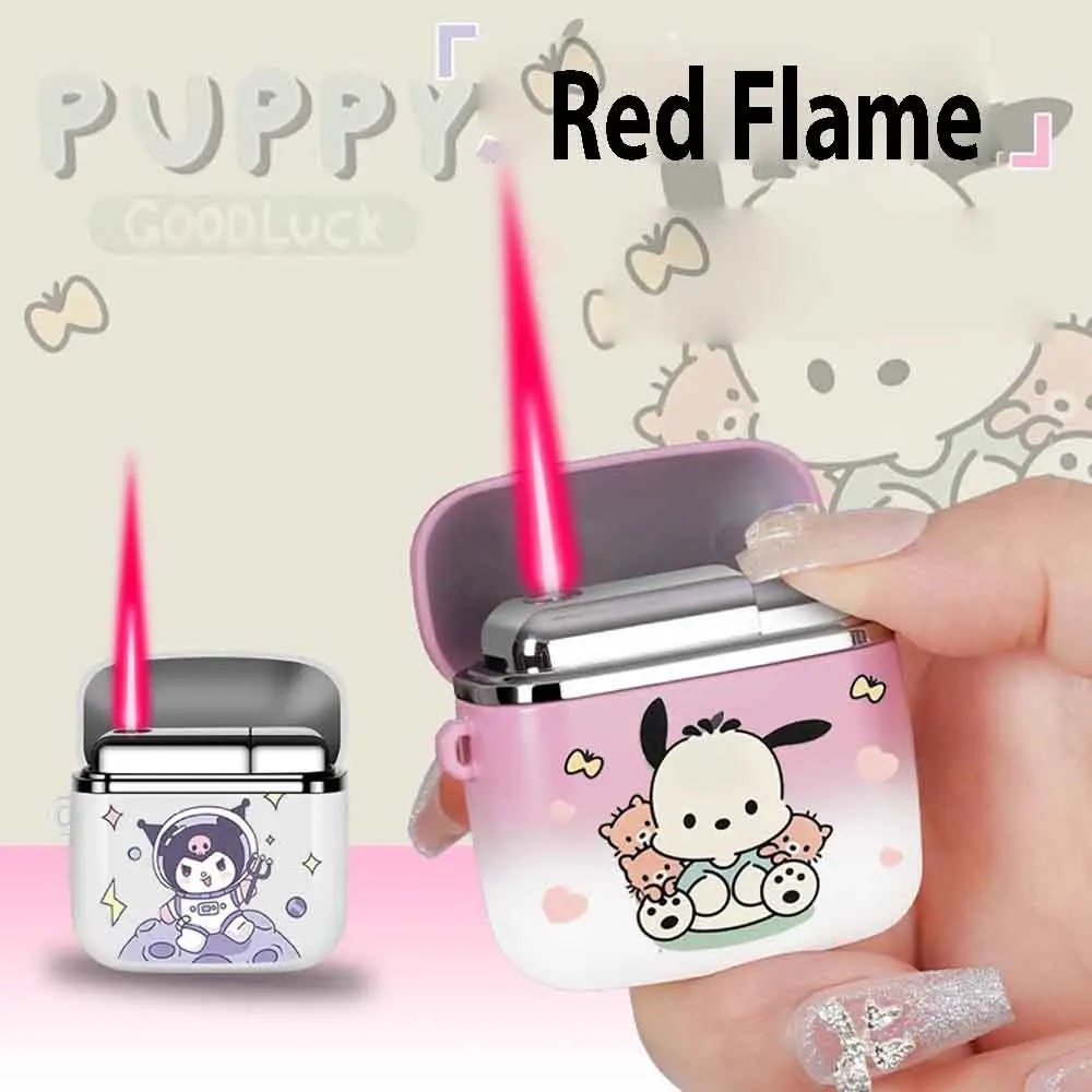 لطيف كورومي سينامورول لهب أحمر يندبروف أخف نفخ ولاعات السجائر الغاز هدية المدخن أداة الفتيات عشاق هدية