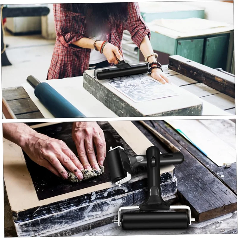 

OFSS-3Pcs Drum Baler Reusable Brayers Art Printing Roller Brayers For Gel Printing Gel Printing Roller Reusable Rubber