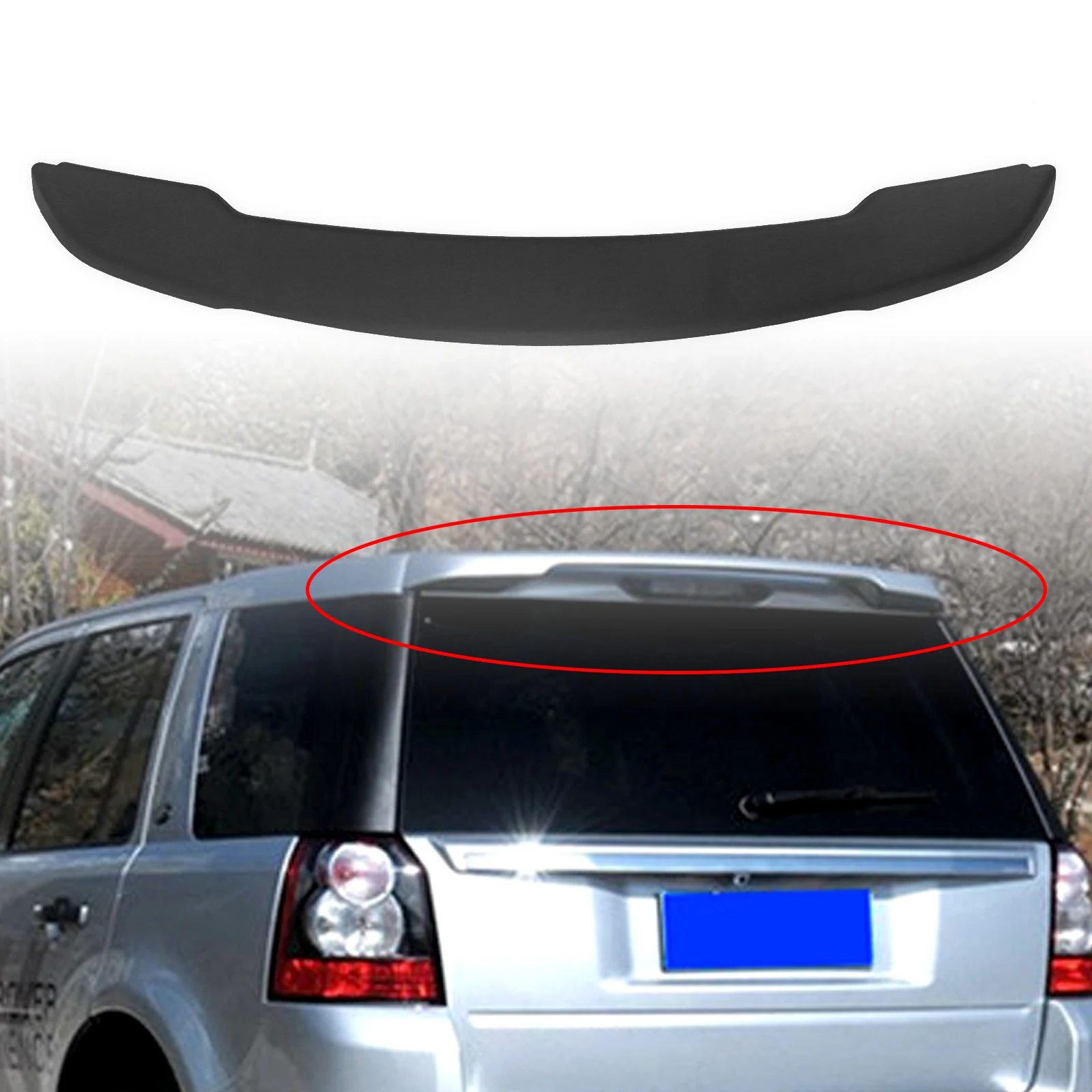 

Rear Roof Spoiler Wing For Land Rover Freelander 2 LR2 2006-2012 Tail Gate Trunk Lid Window Upper Flap Cover Trim Splitter Lip