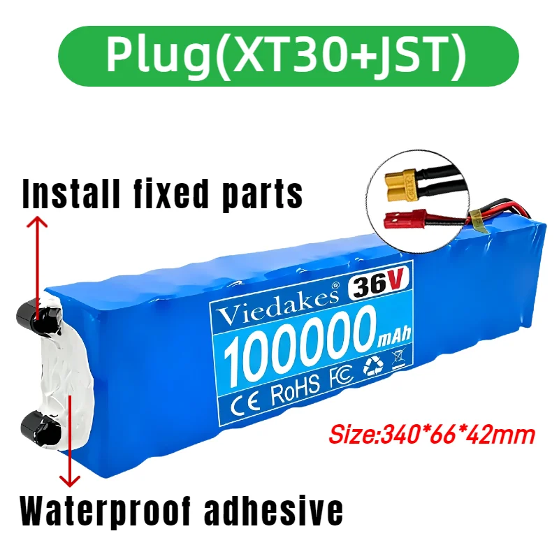 

batteria monopattino elettrico 36v Lithium Battery10S3P 800W Power Modified 36V Electric Scooter Battery with BMS XT60+JST