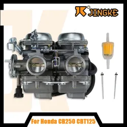 Twin Cylinder Motorcycle Carburetor For Honda CBT125 CB125T  CA250 Rebel 250 CB250 CMX250 SPD26J QJ250-3 Keeway Supertiger 250