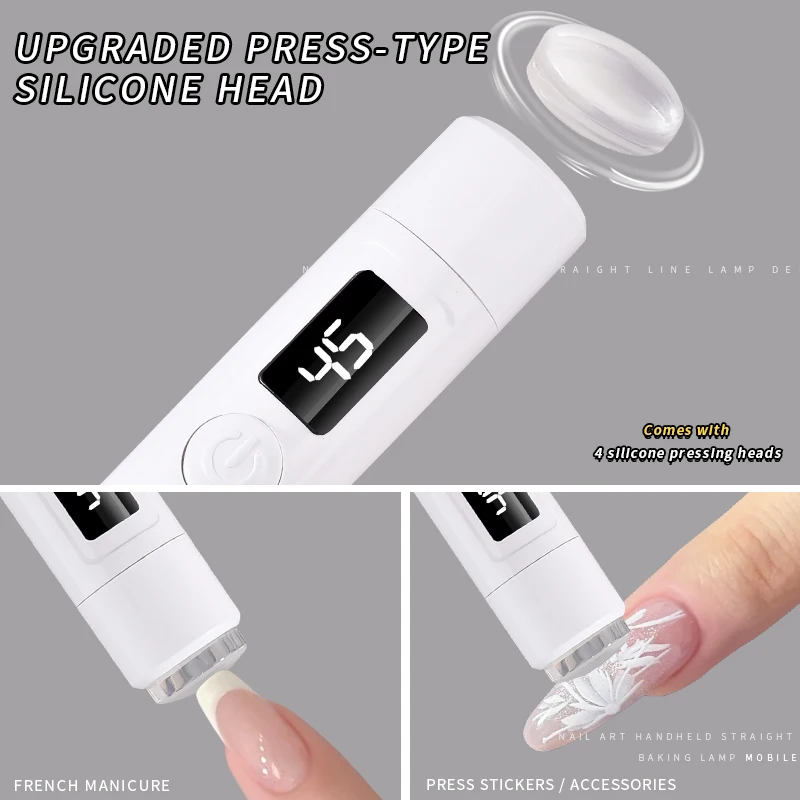 Lampe à ongles Uv Led-pin Cure Cradle lampe de poche sans fil Rechargeable professionnel Gel de séchage équipement de manucure pour ongles