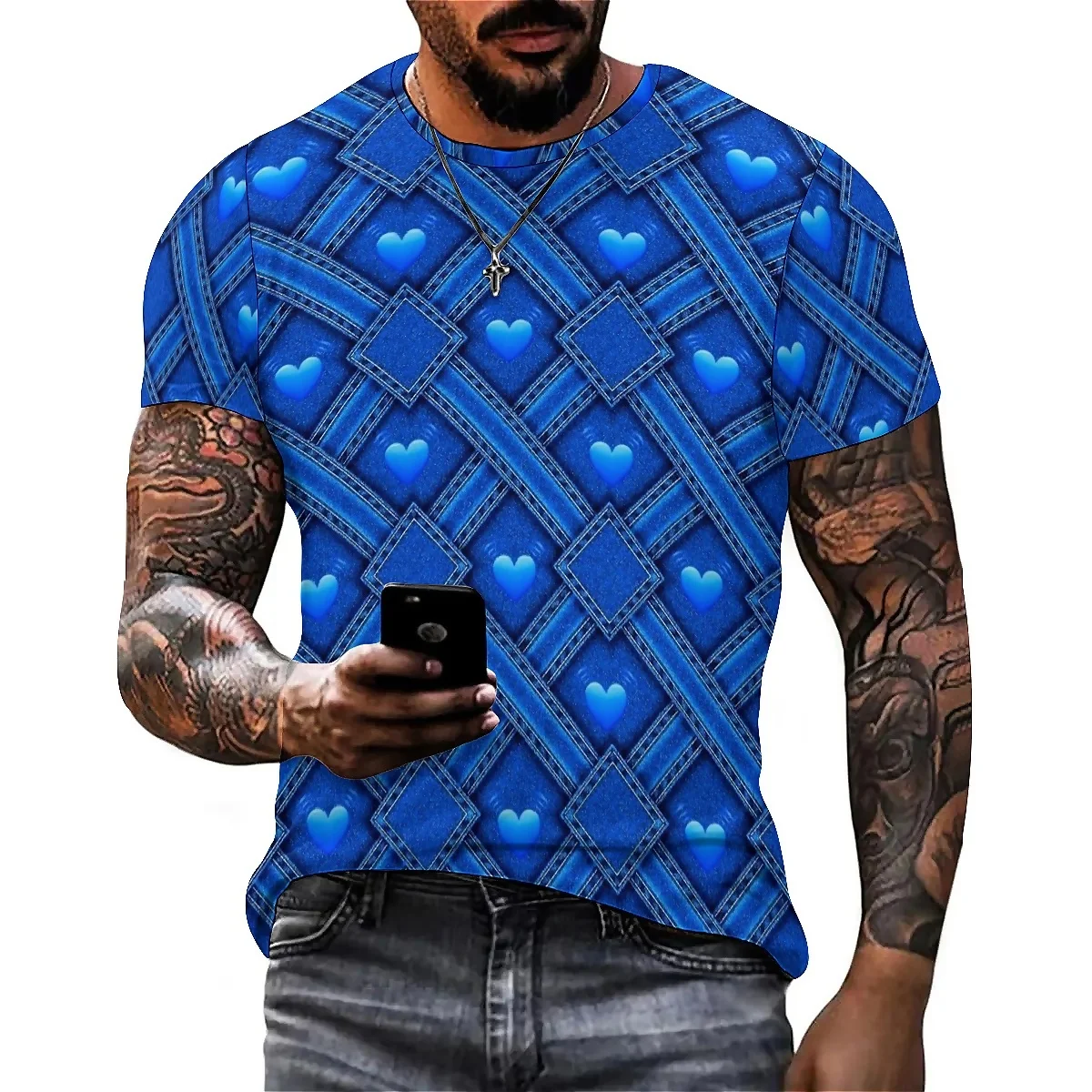 

Men's Hawaiian Style Workout & Running 3D Printed Short-Sleeve T-Shirt - 3D Short-Sleeve, High-Quality Printing