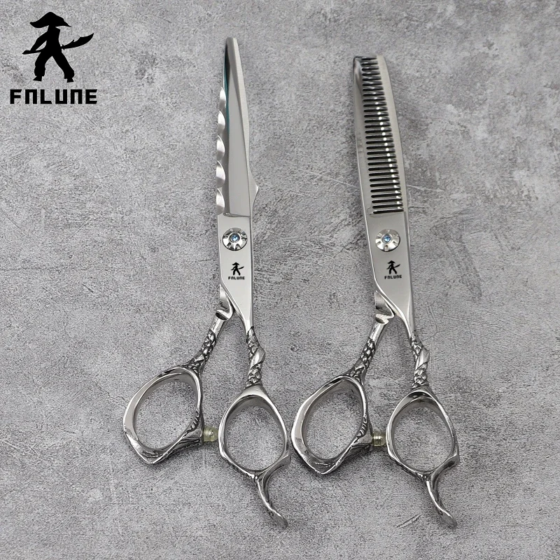 FnLune 6 6.5 Inch 9Cr18MoV Professional Hair Salon Scissors Cut Barber Tools Haircut Thinning Shear Hairdressing Scissors Set