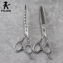 FnLune 6 6.5 Inch 9Cr18MoV Professional Hair Salon Scissors Cut Barber Tools Haircut Thinning Shear Hairdressing Scissors Set