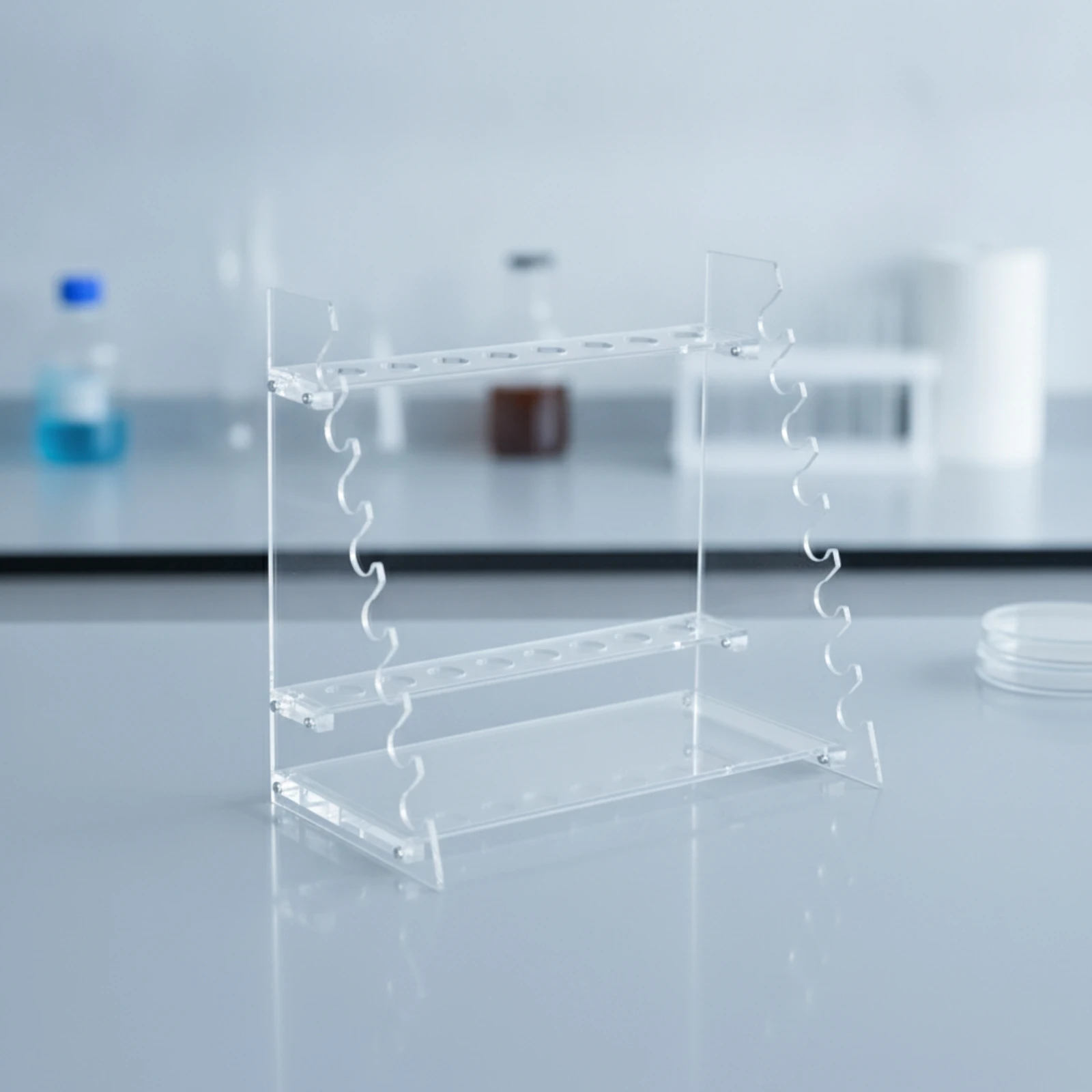 Pipette Rack Multi-Level Acrylic Pipette Rack Holder Thick Sturdy for Laboratory Technicians, Laboratory, Classroom