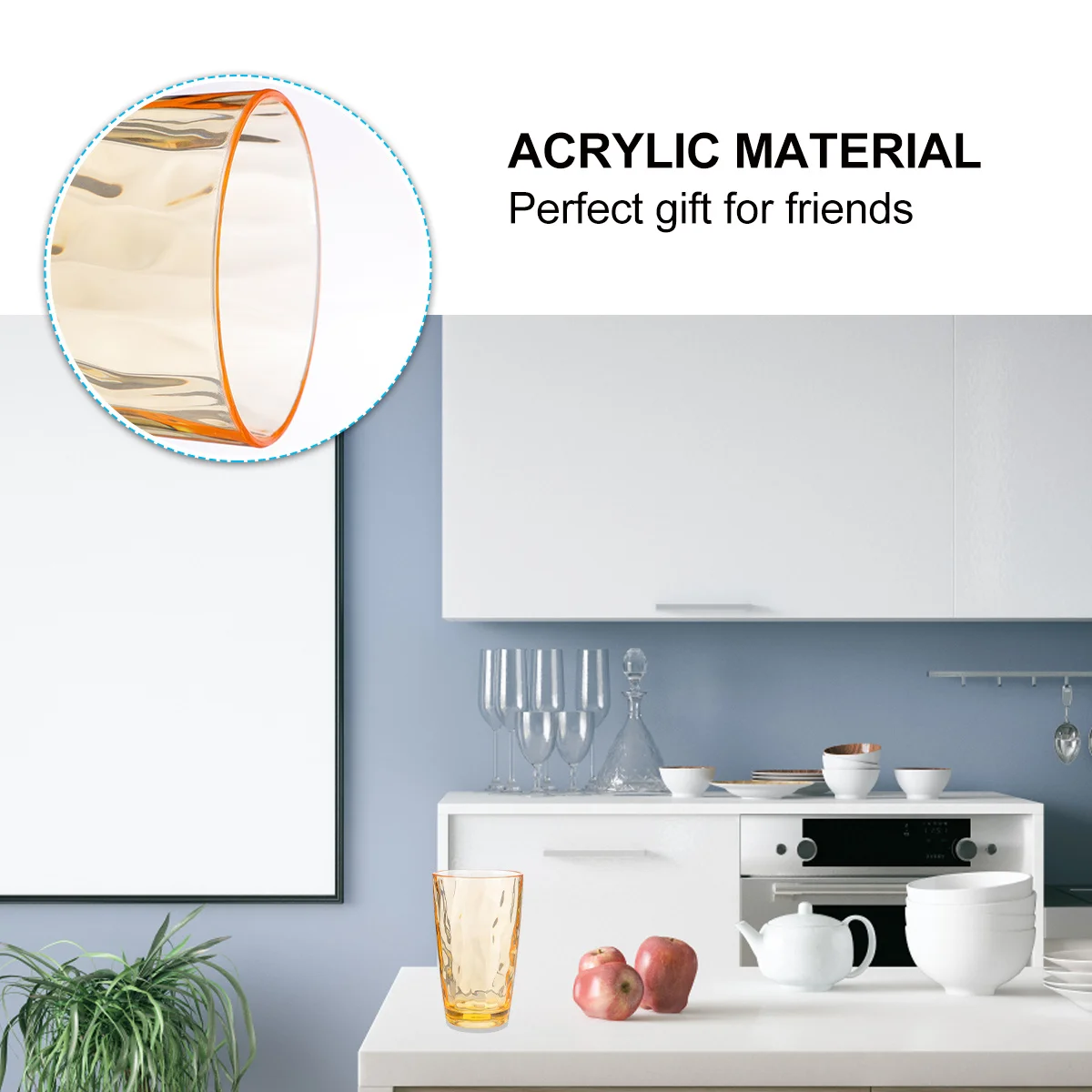 

1Pcs Water Grain Design Transparent Cup Acrylic Shatter-Resistant Drinking Cup for Bar Hotel Home Large Capacity