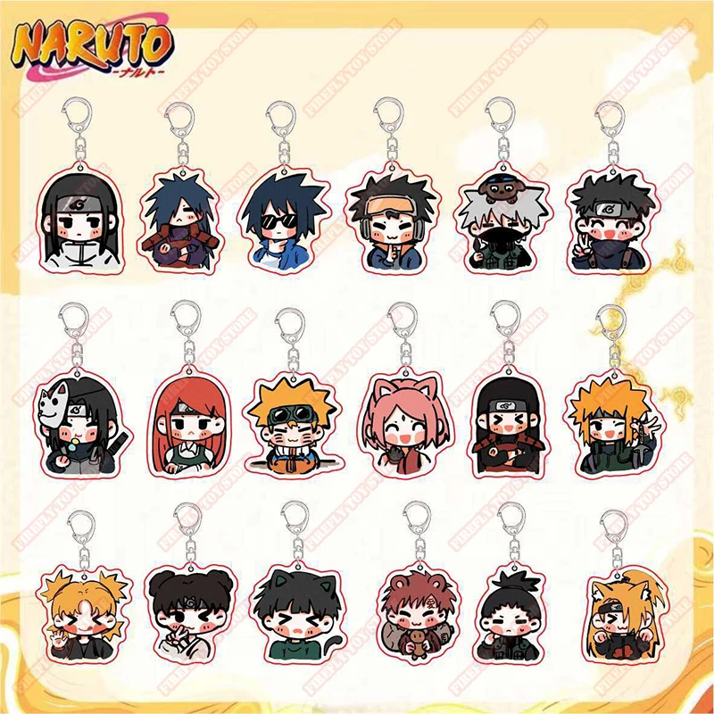 Naruto Animation Game Peripheral Toys Q-Version Kawaii Acrylic Pendants Keychain Garnish Accessory Anime Figures Collection