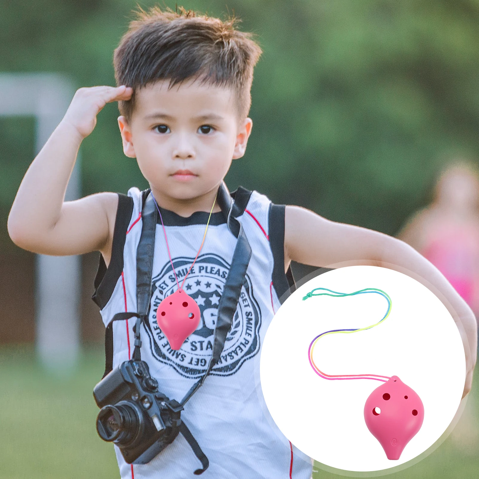

Kids Musical Instruments Alto Pottery Portable Plastic Ocarina Wind Baby Pink Beginner Six Hole Child