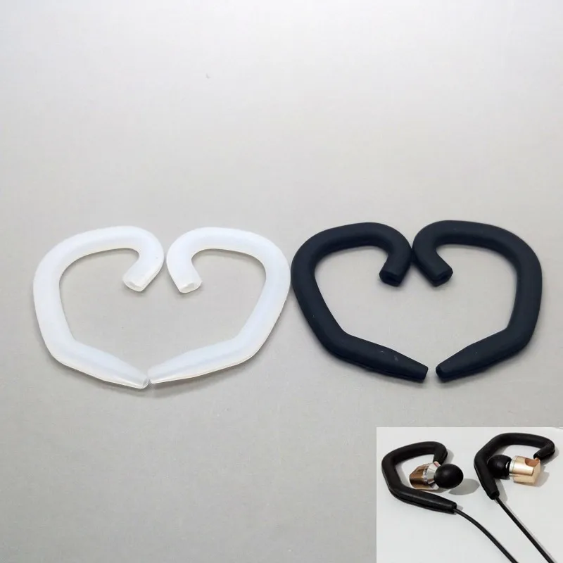 4Pcs Silicone Earhooks,Ear Hooks Loop Earphone Line Clips Hanger Agrafe Hang On Ear for Round Cable