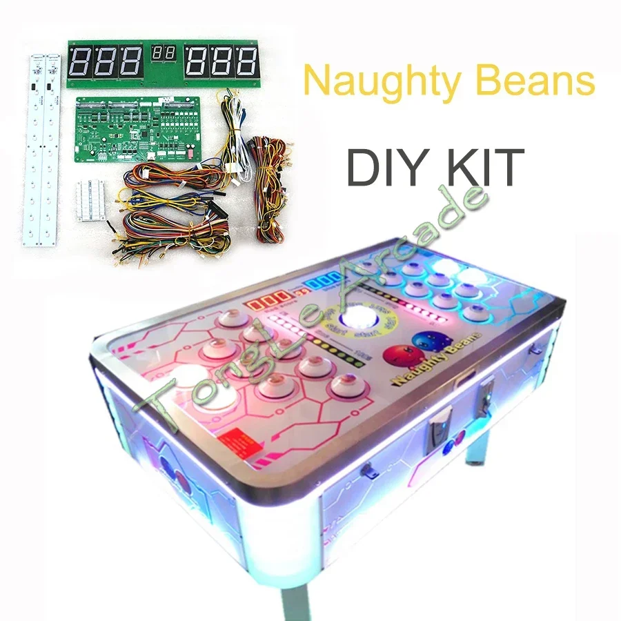 

Развлекательное оборудование Naughty Beans с монетоприемником, игровой аркадный автомат с молотком, доска с проводами, светодиодная кнопка, набор «сделай сам», 12 В