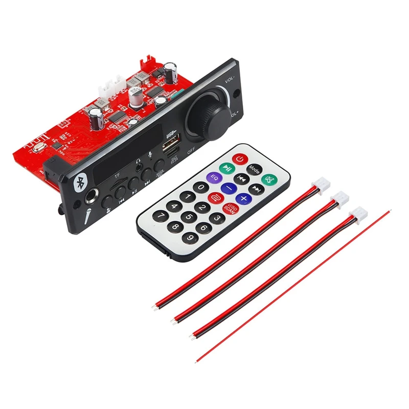 160W Amplifier Bluetooth 5.0 DIY MP3 Decoder Board Car Audio Player 12V MP3 Player Car FM Radio Module TF USB Mic Record (B)