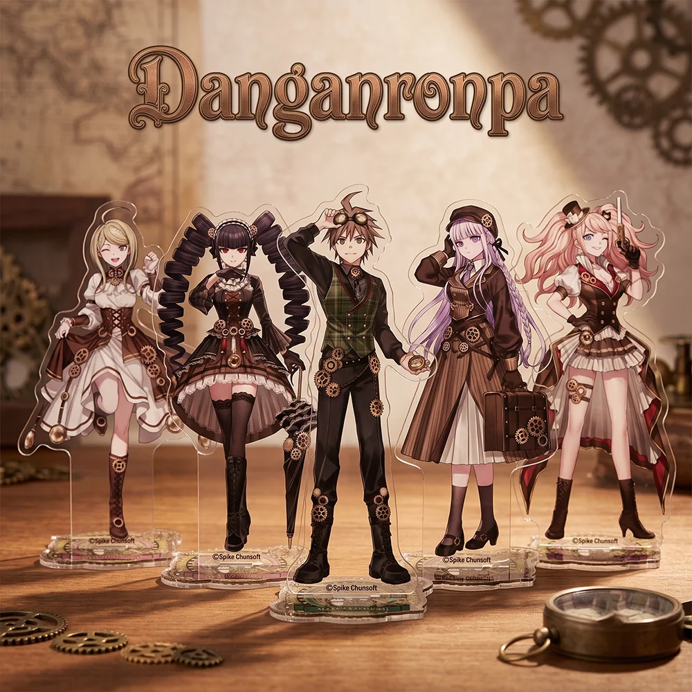 Danganronpa Steampunk 10&15CM Double Sided Acrylic Stand Keychain 2026 New Anime Stand Naegi Makoto Desk Display Decor Fans Gift