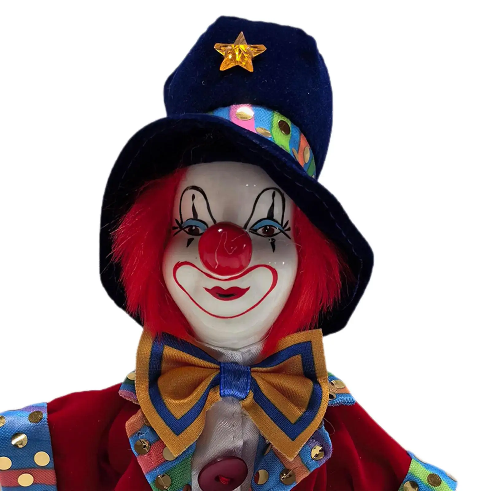 Clown Doll Figure Collectible Craft Desk Ornament Halloween Ornament Clown Model 18cm for Party Home Bedroom Desktop Decor