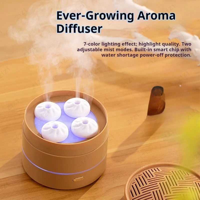 

Ароматерапевтический диффузор в форме китайской паровой булочки, портативный USB-увлажнитель для дома и рабочего стола