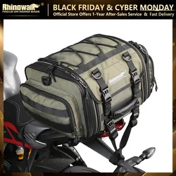 Rhinowalk Motorcycle Bag 19L-26L/40l-60L Waterproof PVC Tail Bag Saddle Luggage Big Capacity Expandable Back Seat Pannier Bag