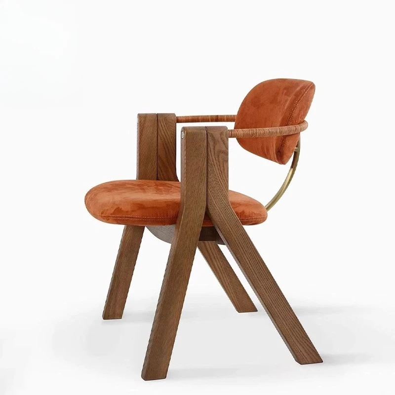 

Italian minimalist solid wood dining chair modern creative restaurant banquet chair book desk balcony leisure