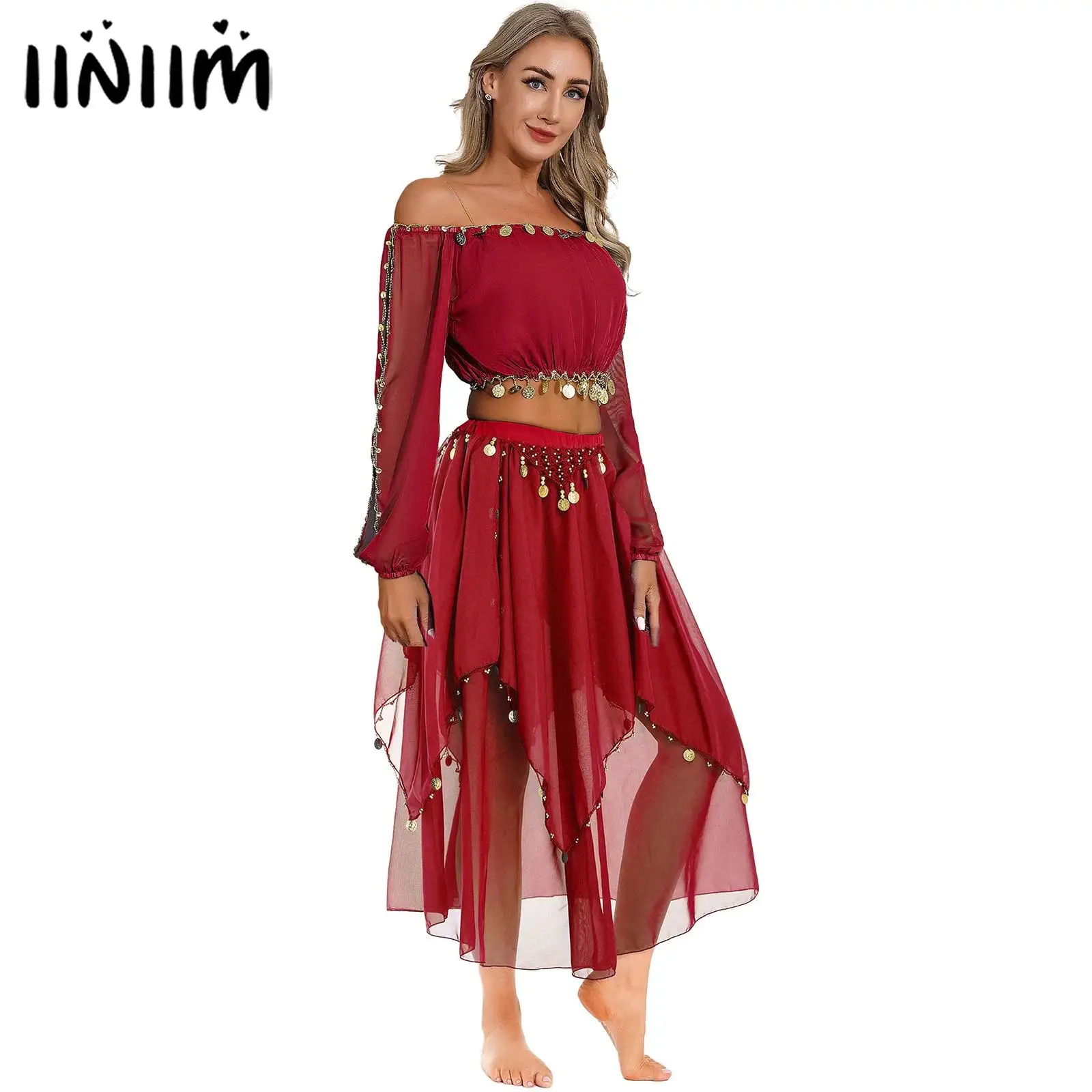 

Arabian Princess Cosplay Women‘s Belly Dance Dancing Party Stage Performance Fancy Dress Up Costume Bollywood Indian Dancewear