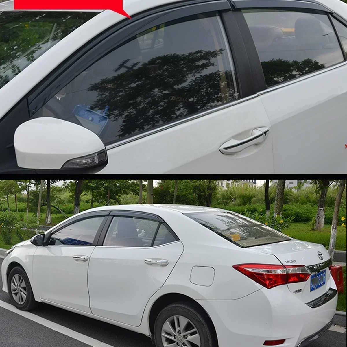 For Toyota Corolla Sedan 2019 2020 Black Window Deflector Visor Rain Sun Guard Vent Shade Window Visor Wind Shield Awnings Guard