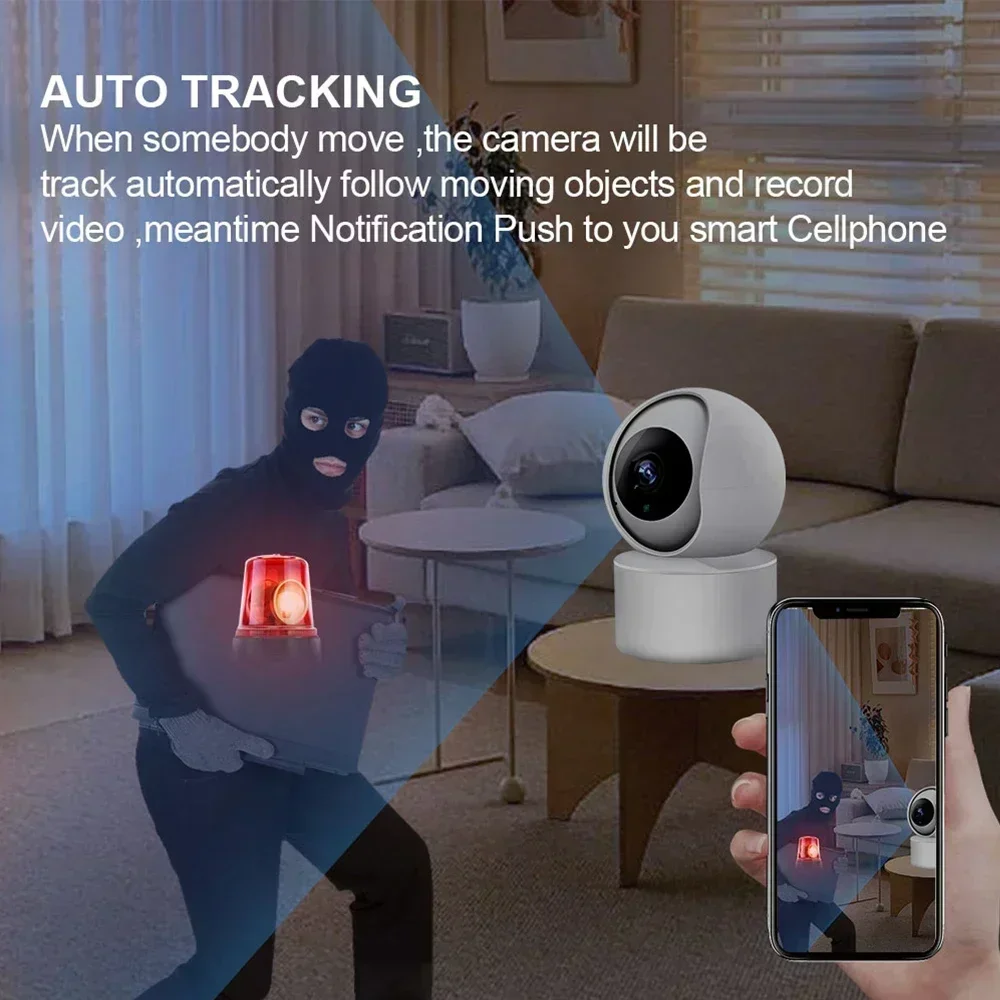 ANSVICAM 5pcs 2304*1296 WiFi IP Camera Voice Intercom Automatic Body Tracking Full Color Night Vision Indoor Monitoring Camera