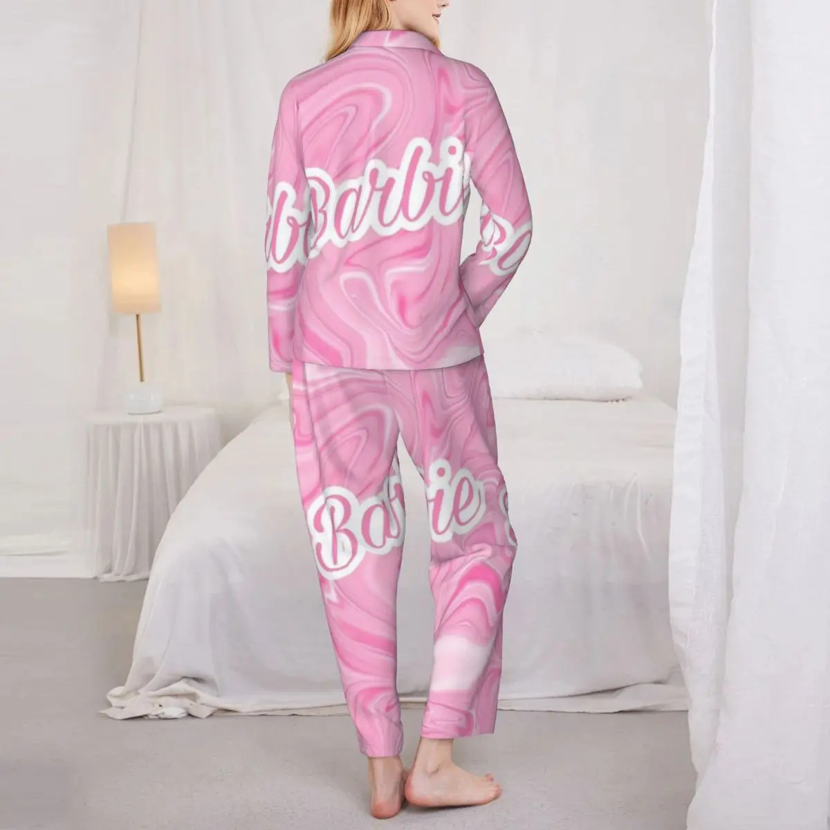 Barbie Women's Pajamas Sets Woman 2 Pieces Pajamas Female Couples Loungewear Suit Home Clothes image 5