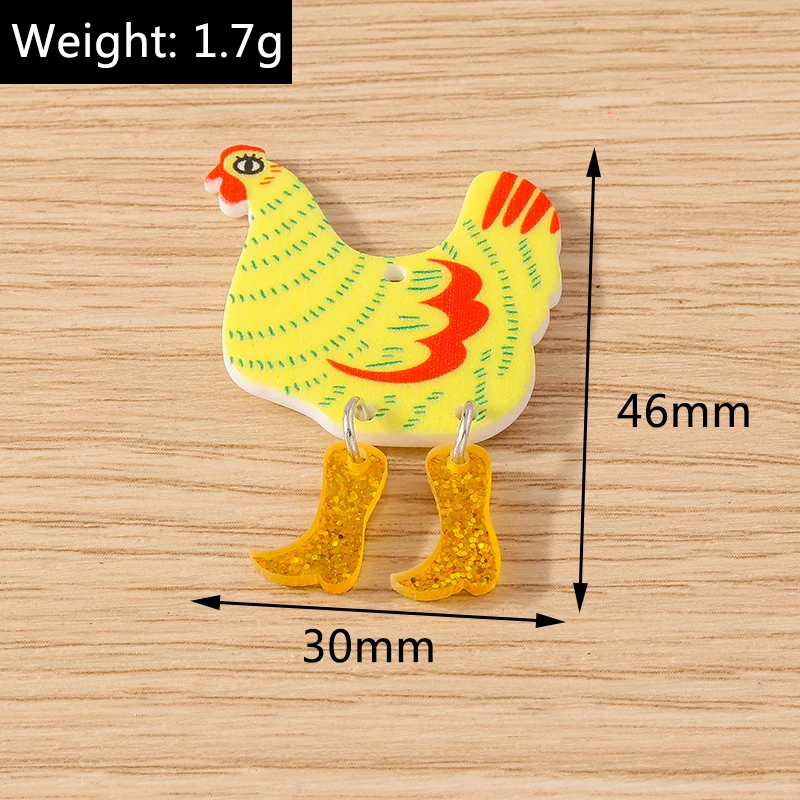 5pcs 30x46mm Cartoon Resin Animal Hen Chick Charms Pendants for Jewelry Making Earrings Necklace Bracelet DIY Crafts Accessories