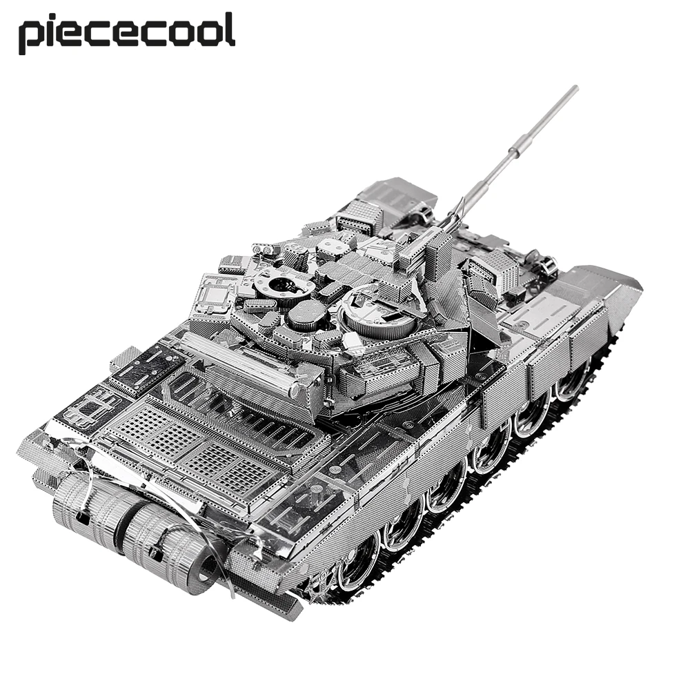 Piececool 3D Metal Puzzle T-90A Tank Assembly Model Kits Jigsaw Creative DIY Toys for Teen Brain Teaser Birthday Christmas Gifts