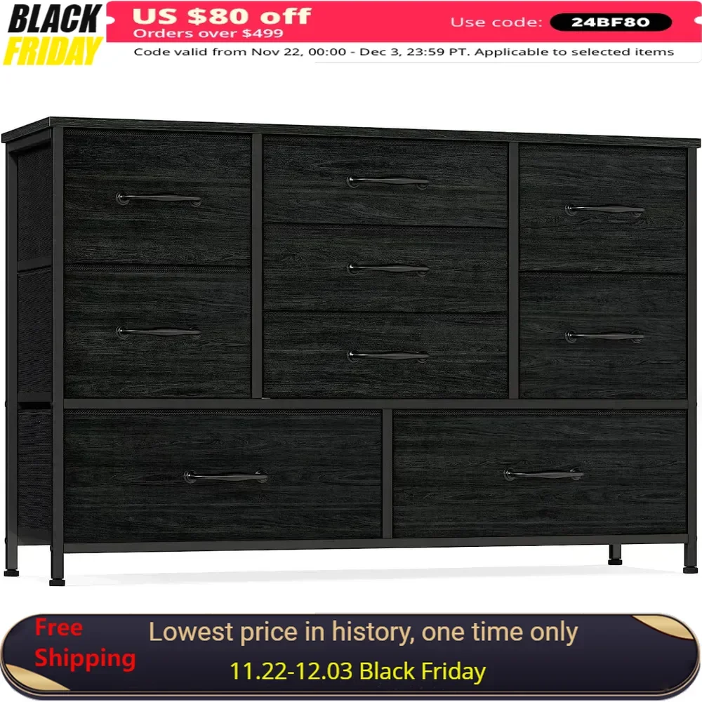 

Dresser,with 9 Large Drawers,Wood Shelf Storage for Bedroom,Closet,Entryway,Sturdy Metal Frame,Dressers