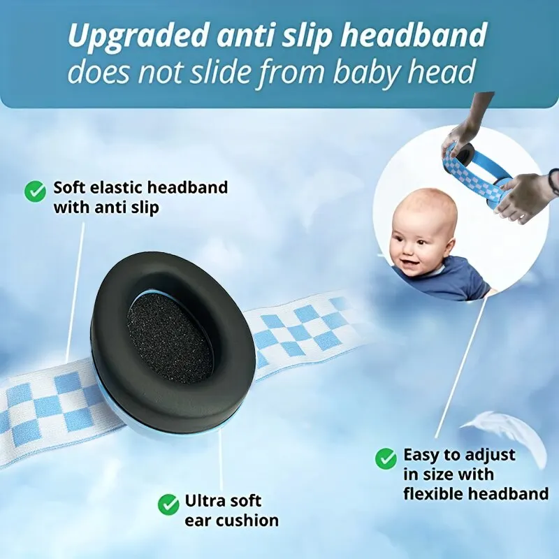 1 PC Baby Anti-Noise Earmuffs Elastic Strap Hearing Protection Safety Ear Muffs Kids Noise Cancelling Headphones Sleeping Child