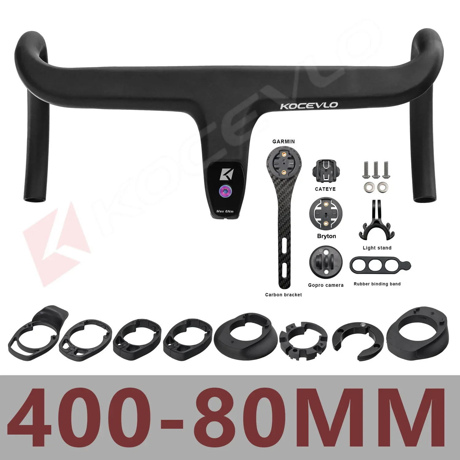 Kocevlo 一体型ハンドル カーボン軽量ハンドル 380/80mm S7deb2231f3094f0a9f19ab3005e97