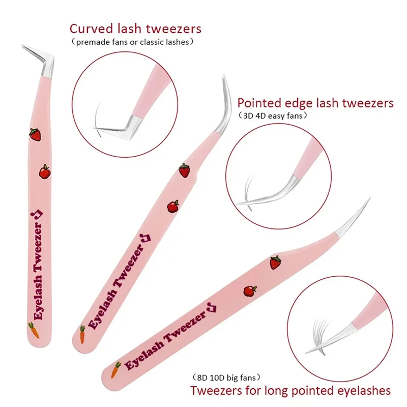 Pince à épiler pour extension de cils, pointe en fibre, isolation du volume, fierté, technologie de caractère, Eyeblogugfrom, maquillage araku stationnaire