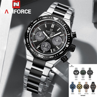 NAVIFORCE Men Watch Sport Top Brand Luxury Military Army Chronograph Calendar Wristwatch Stainless Steel Quartz Male Clock 8049