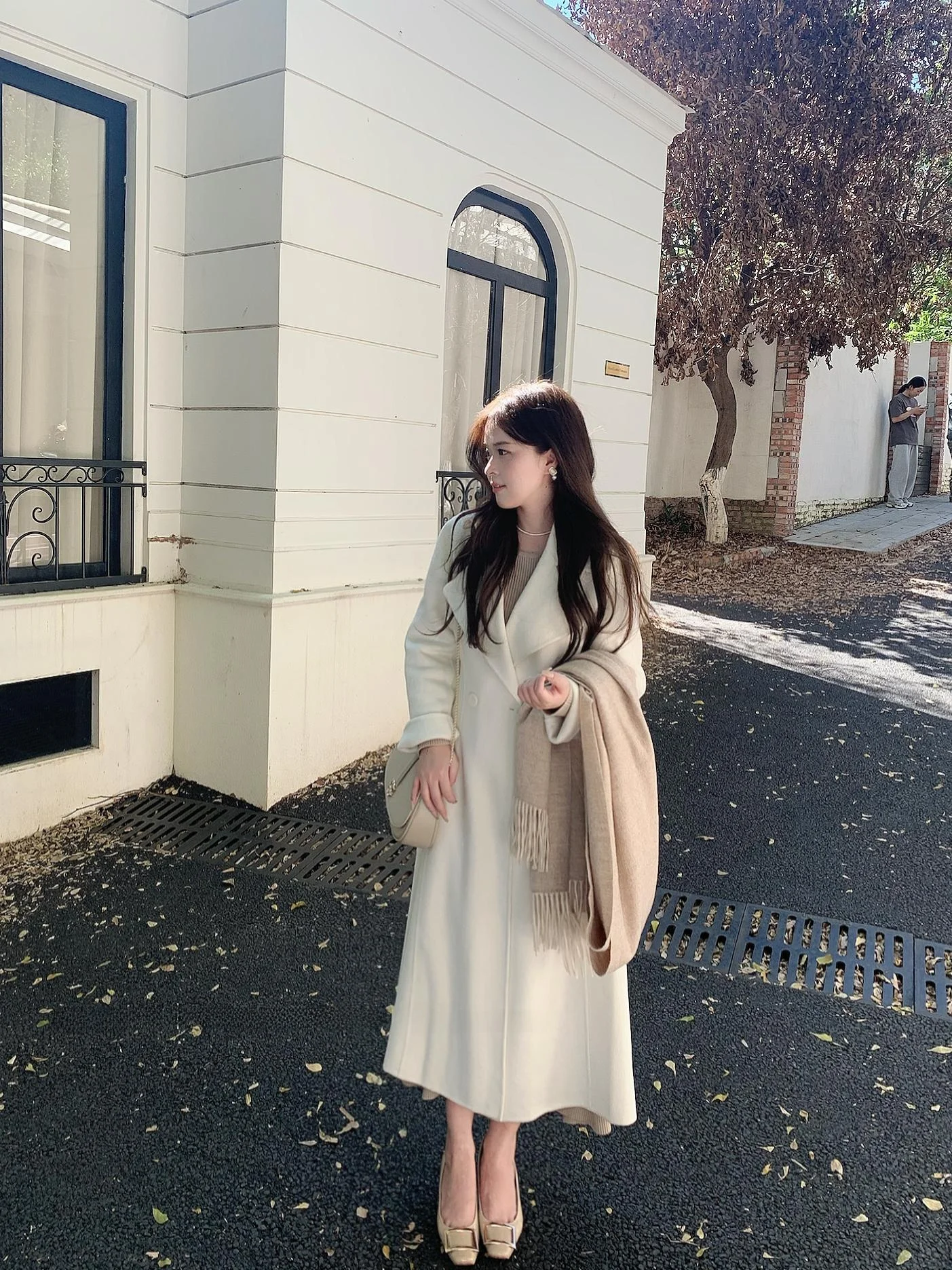 

Шерстяное пальто Rosewth Silk Smooth Double-Faced для женщин, модель Celebri Sle, стройнящее, для повседневной носки, однотонное, 80% шерсть, 20% лиоцелл